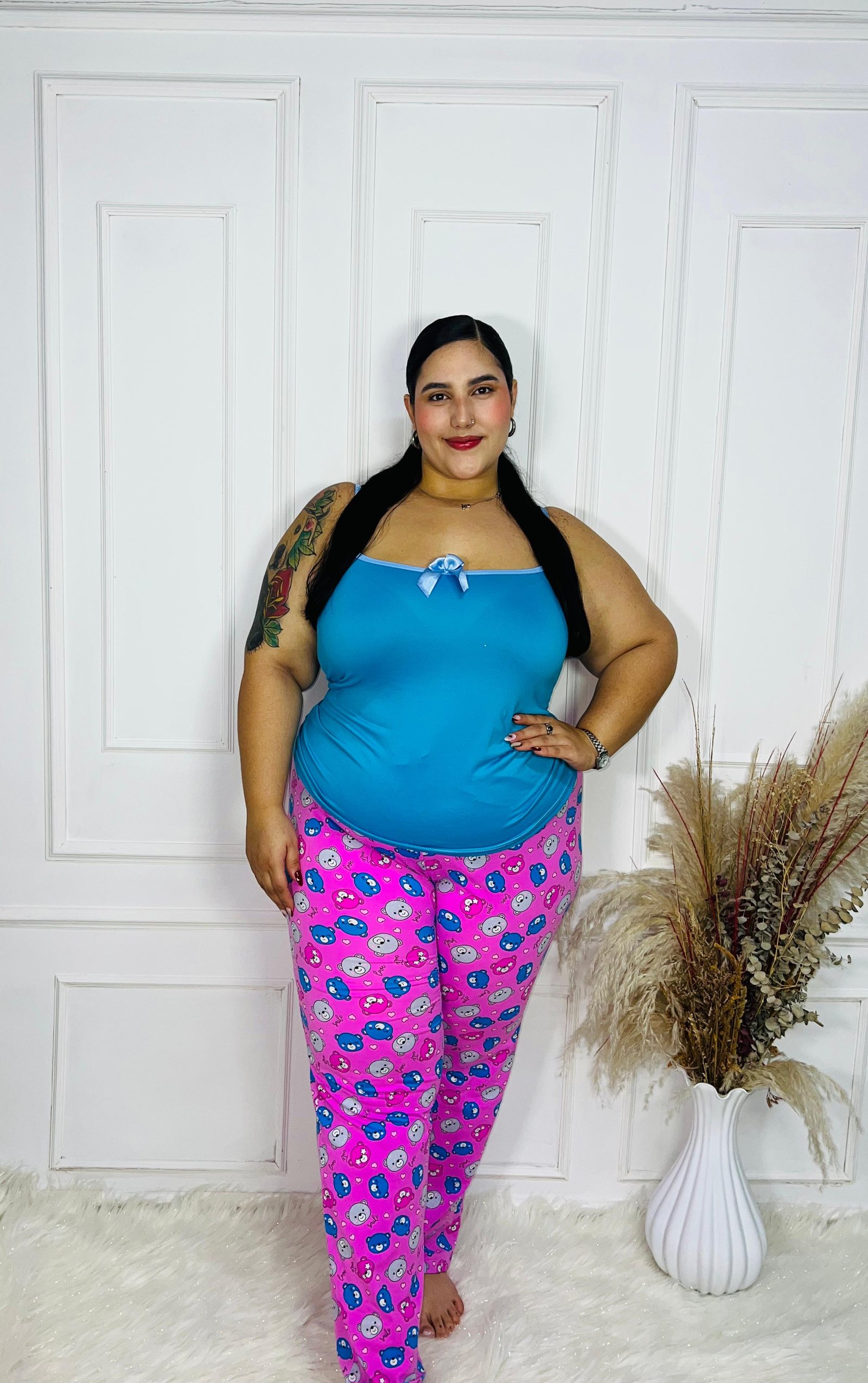 Pijama dama XXL pantalon-blusa tiras