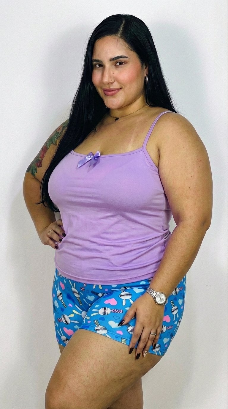 Pijama dama XXL short-blusa tiras REF:EL001